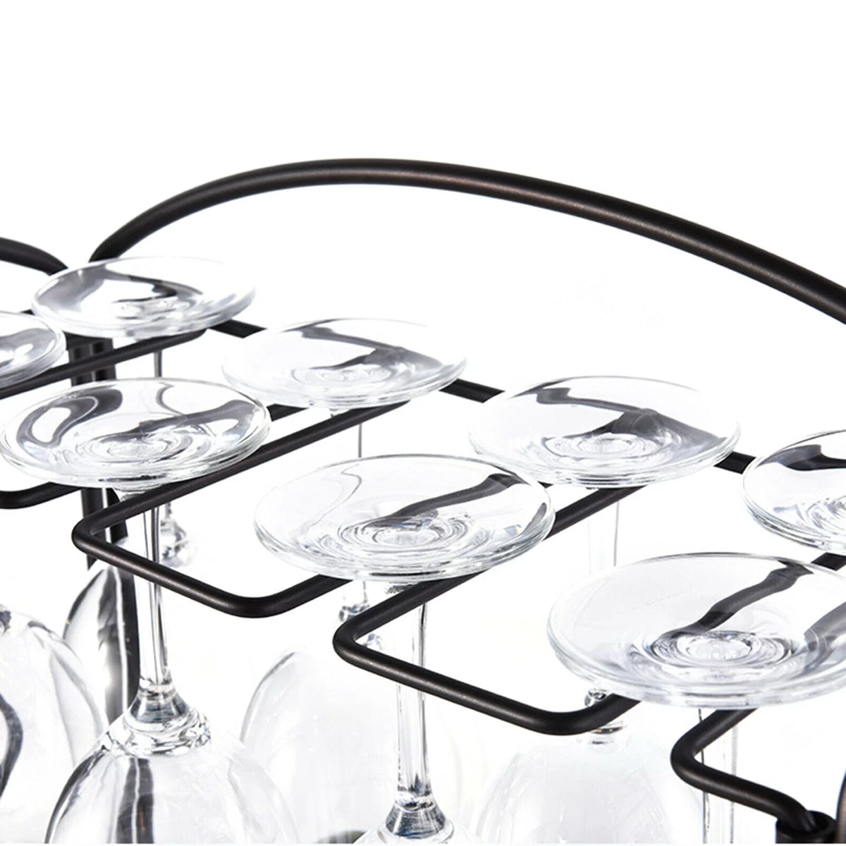 Metal Wine Rack with Glass Holder for 8 Bottles and 8 Glasses G789592