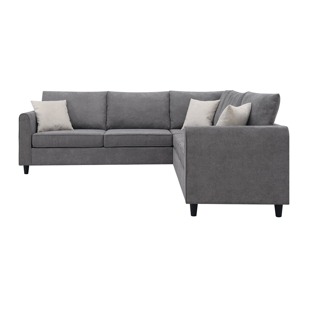 Gray Upholstered L Shaped Sectional Sofa U850
