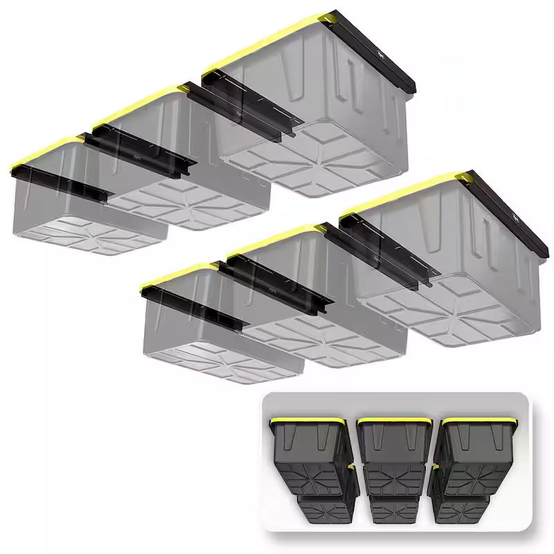 Adjustable Height Black Ceiling Mounted Storage Rack D227