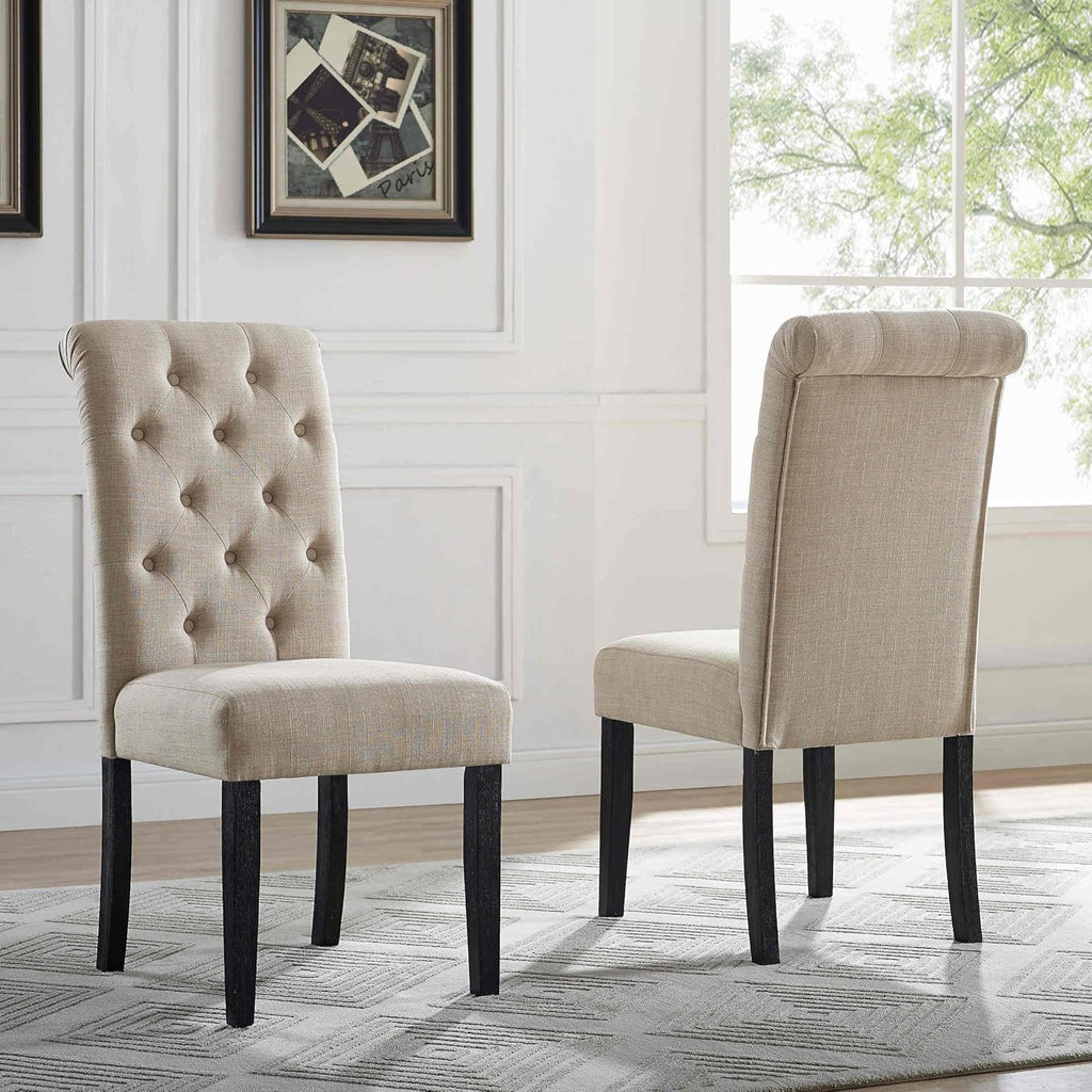 5-Piece Solid Wood Dining Table Set with 4 Upholstered Chairs Q834654