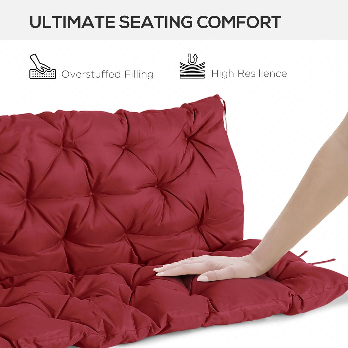 3 Seater Outdoor Bench Swing Chair Cushions G752