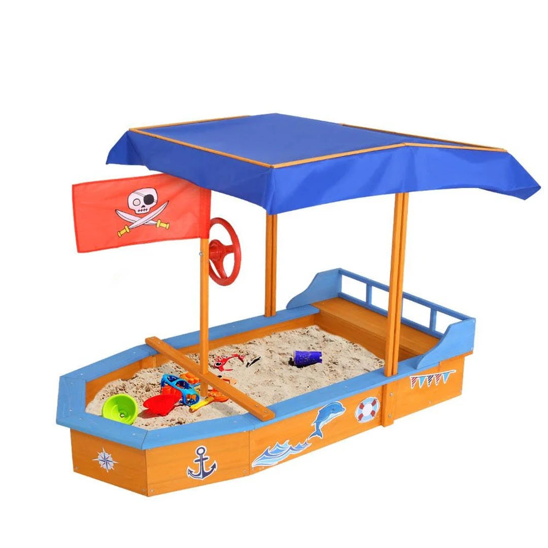 Boat-Shaped Canopy Sand Pit U9041