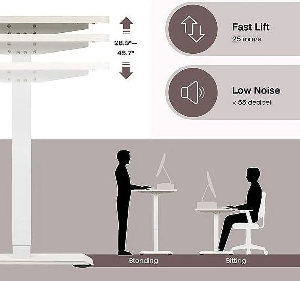 Electric Height Adjustable Standing Desk 55 x 28 Inches I2322