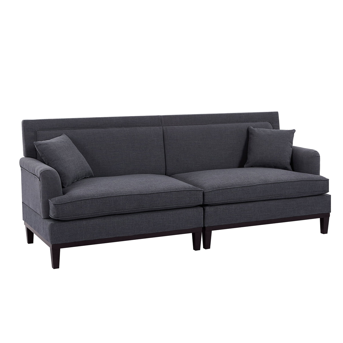 Gray Upholstered Sofa with Wooden Legs N4539