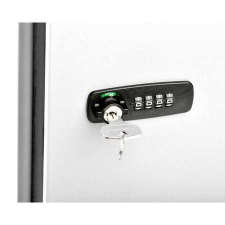 White Storage Cabinet with Combination and Key Lock R1829