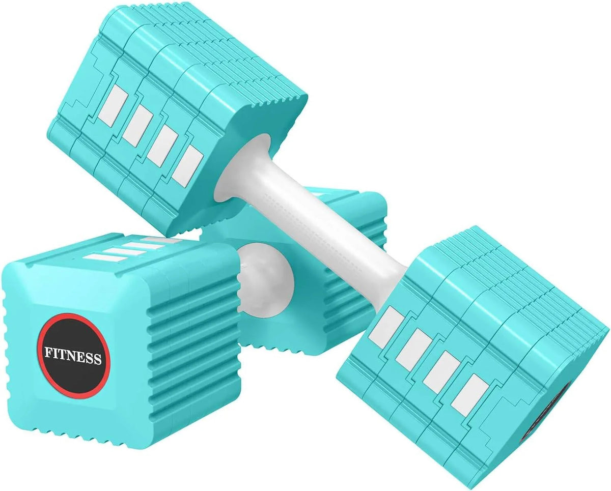 Adjustable Dumbbell Set, 3.4lb, 5.7lb, 8.0lb, 10.3lb, 12.6lb Hand Weights Set R301938