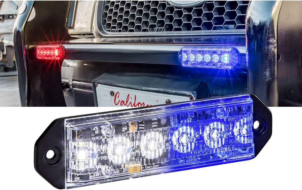 4pc 6W AMBER GREEN LED Flashing Strobe Light Head Emergency Grille Police Light Y4745