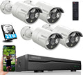 AI Detected POE Security Camera Systems, 8 Channel Outdoor Surveillance Video System, 4pcs IP67 Waterproof Cameras with Audio, 2TB G12440