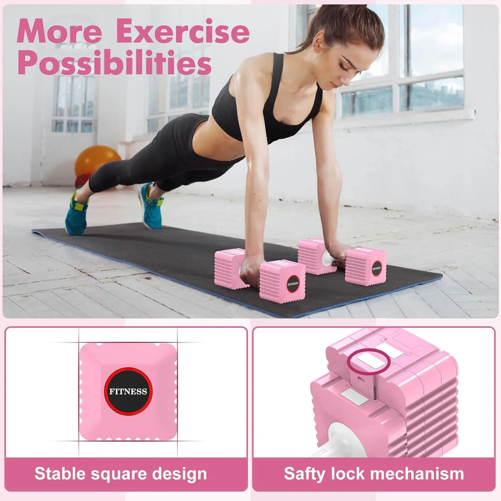 Adjustable Dumbbell Set, 3.4lb, 5.7lb, 8.0lb, 10.3lb, 12.6lb Hand Weights Set R301938