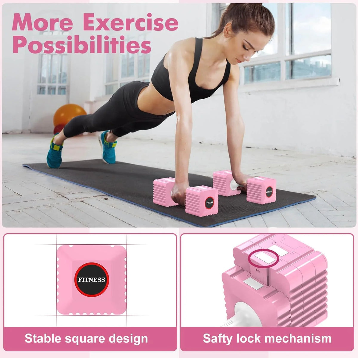 Adjustable Dumbbell Set, 3.4lb, 5.7lb, 8.0lb, 10.3lb, 12.6lb Hand Weights Set R301938