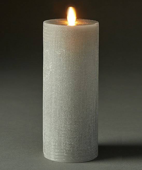 Gray LED Pillar Candle H855