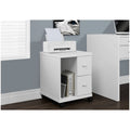 White 2 Drawer Computer Stand on Castors W2012