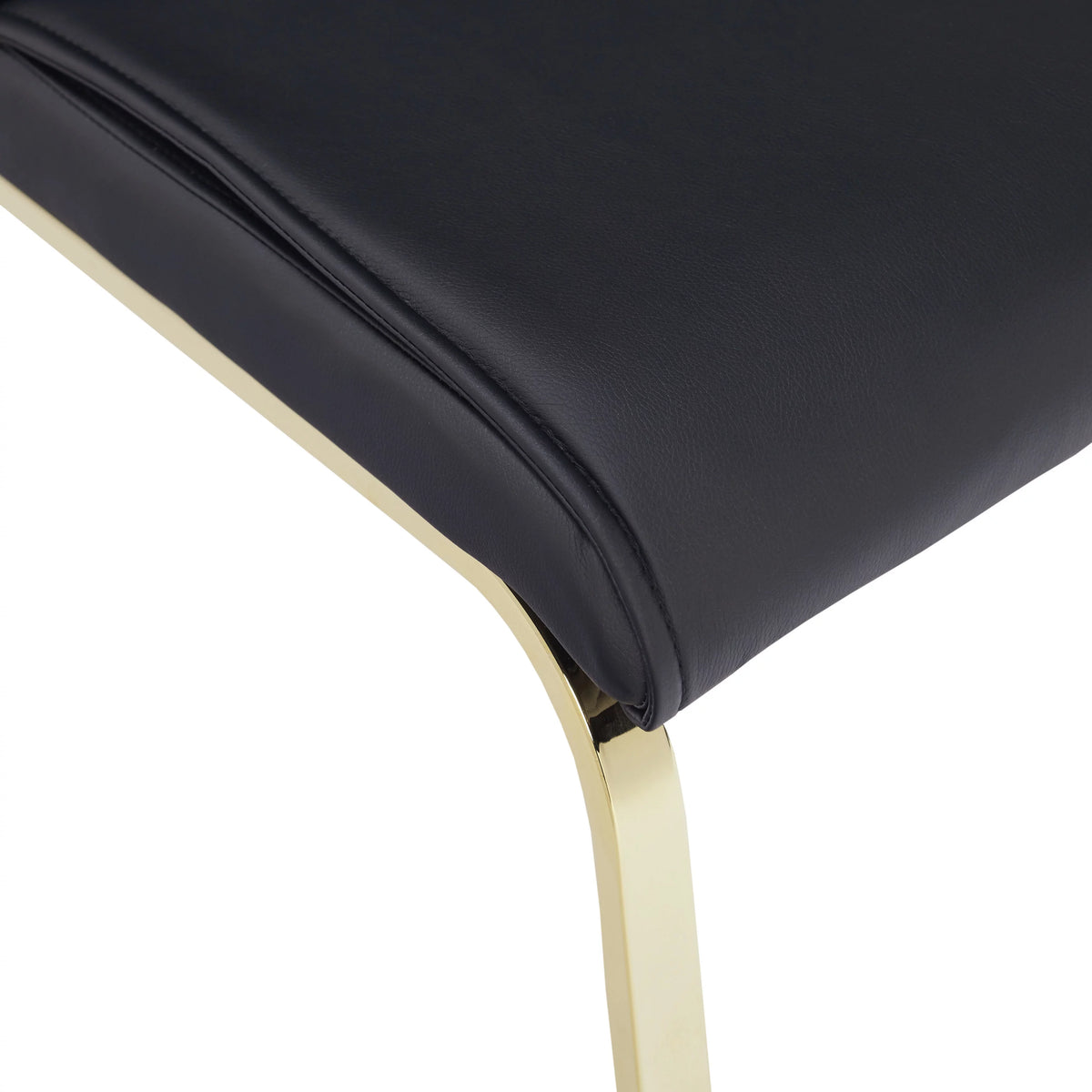 Gold Faux Leather Parsons Chairs Set of 2 Black W781
