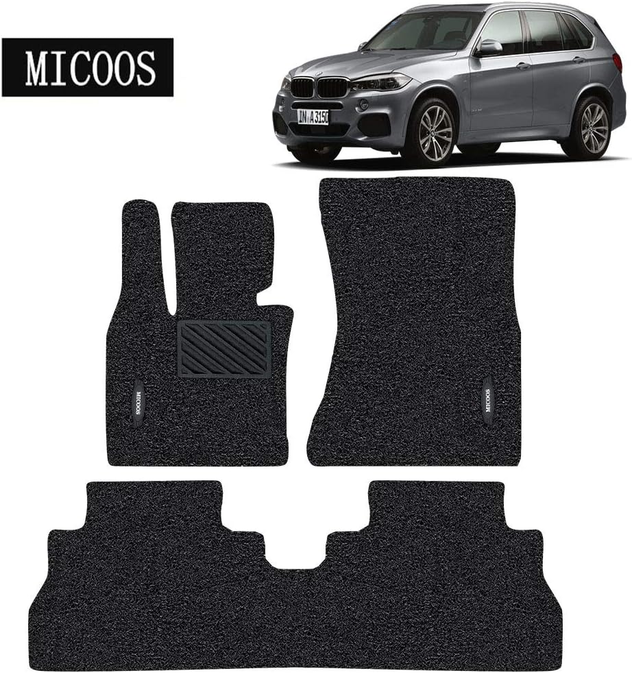 Compatible with Car Floor Mat Carpet for BMW X5 (2014-2018) F15, All Weather Heavy Duty Floor Mat Set Waterproof Stain-Resistant (Black) E638