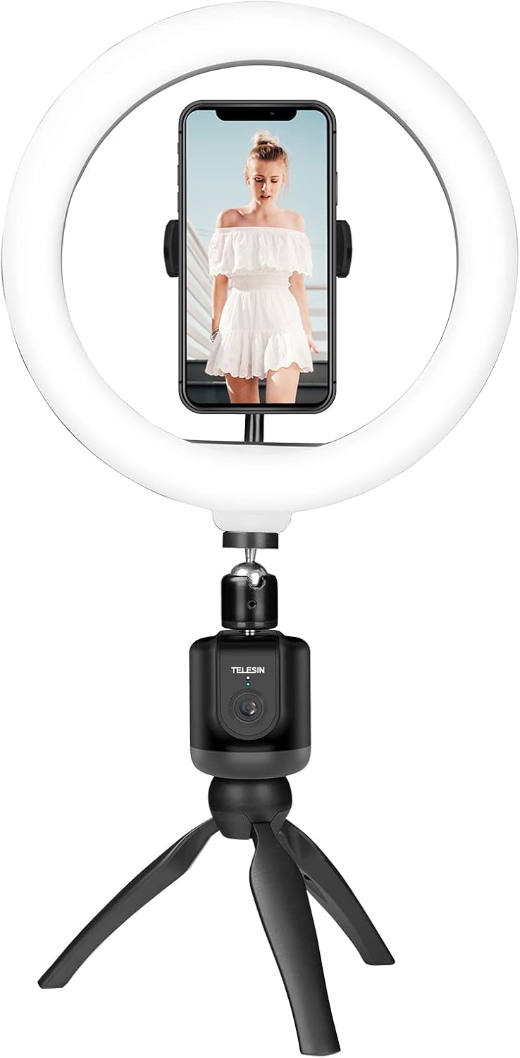 Auto Tracking Tripod with Remote, 360 Rotation Selfie Stick for Phone and Camera U88535