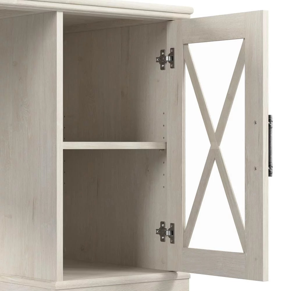 Linen White Oak L-Shaped Desk R732956