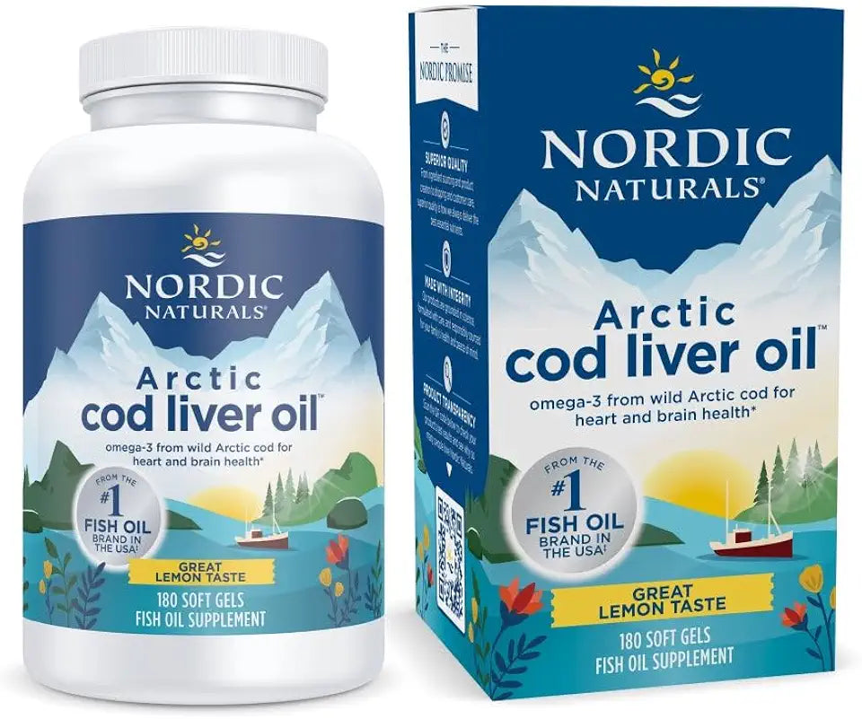 Lemon Cod Liver Oil 180 Soft Gels 750 mg Omega-3 D849626