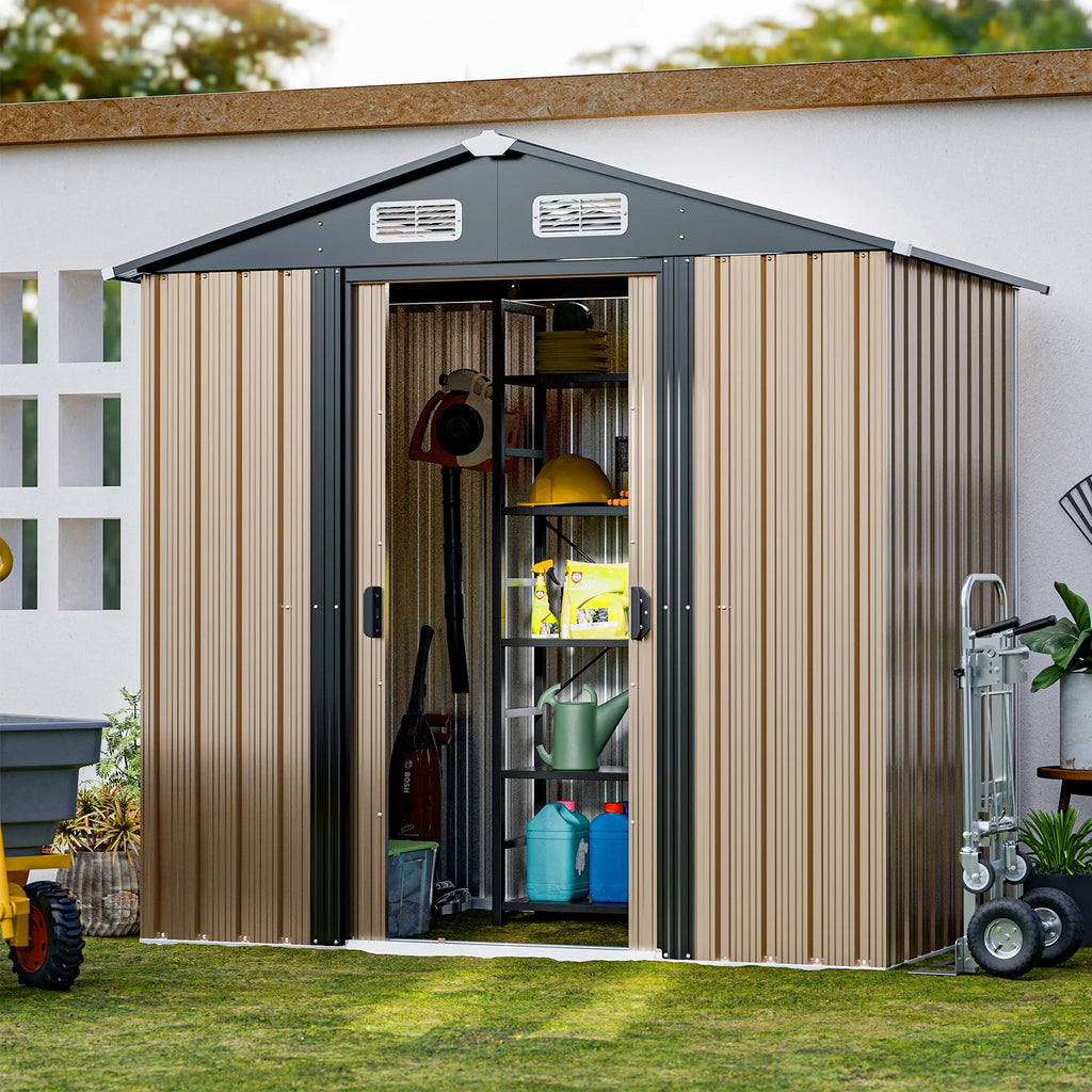 6 x 4 FT Waterproof Metal Outdoor Storage Shed V2585