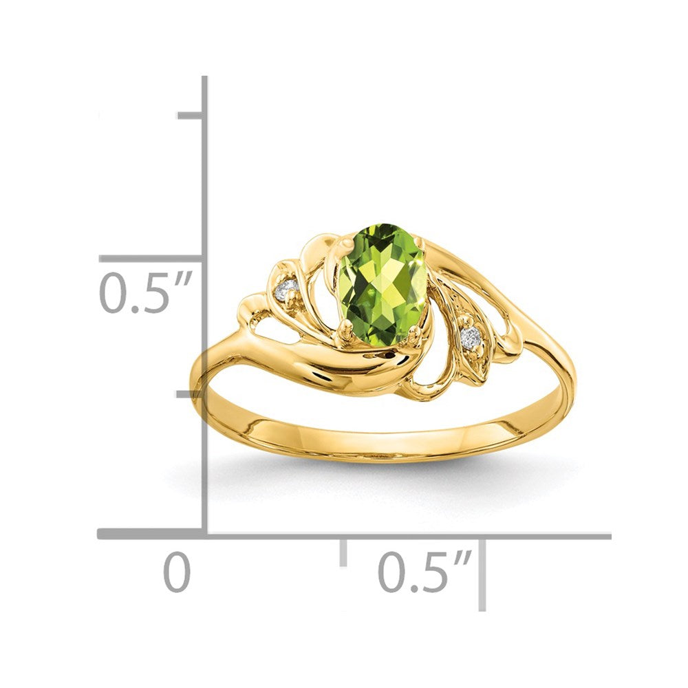 Oval Peridot Diamond Ring X937488