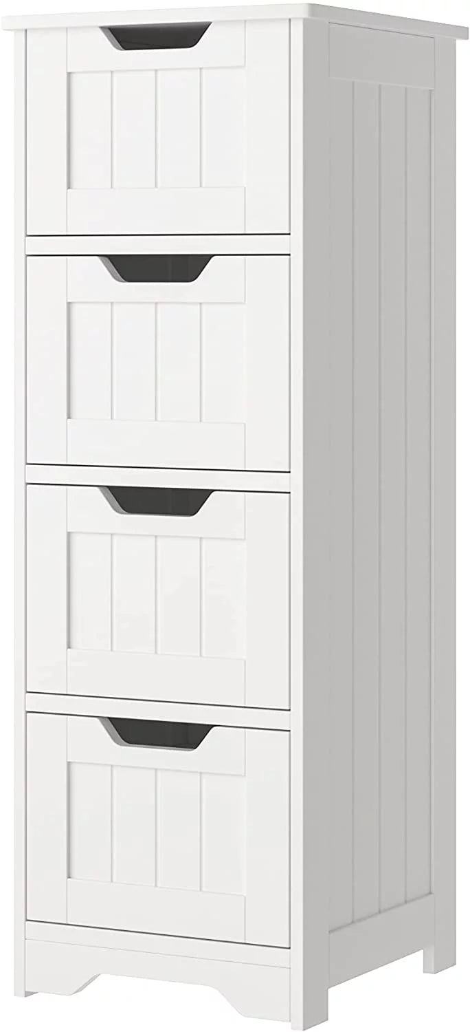 White 4 Drawer Bathroom Floor Cabinet P362072
