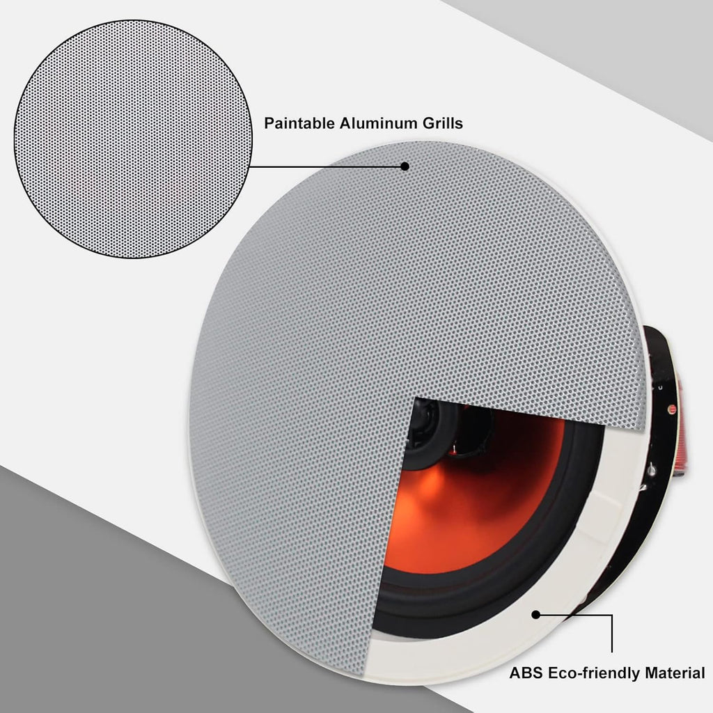 6.5” Flush Mount 2-Way Bluetooth Speakers, 300 Watts Max Power, Pack of 2 T917