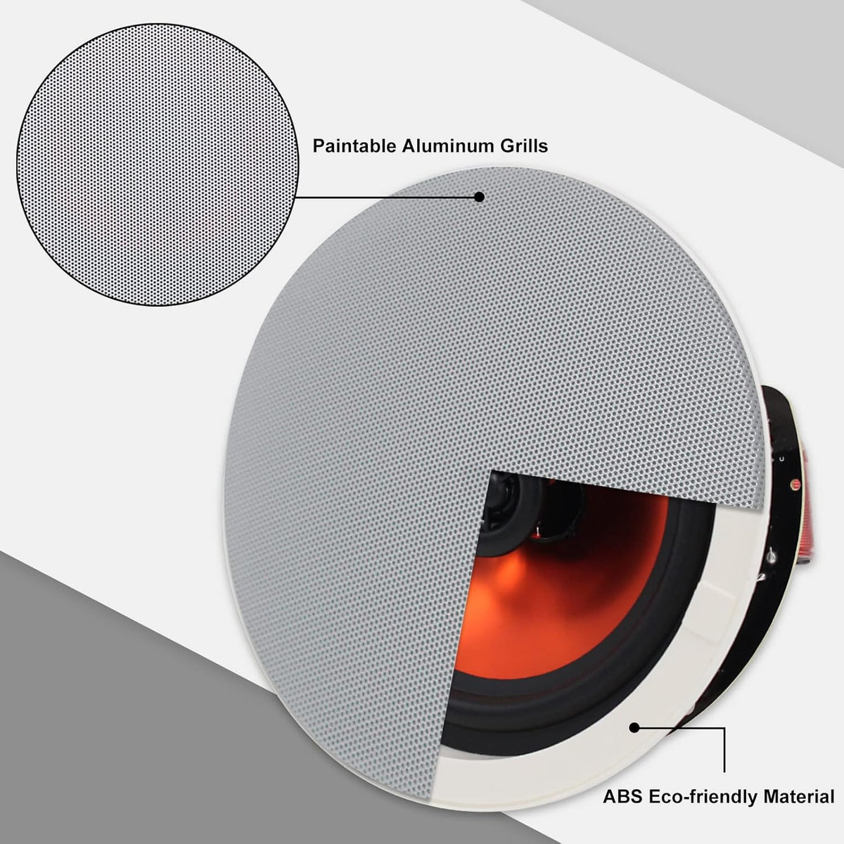 6.5” Flush Mount 2-Way Bluetooth Speakers, 300 Watts Max Power, Pack of 2 T917