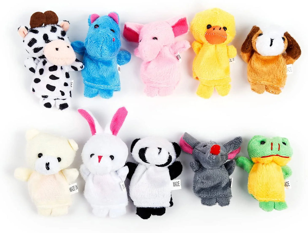 20 PCS Soft Velvet Animal Finger Puppets Toys F9018
