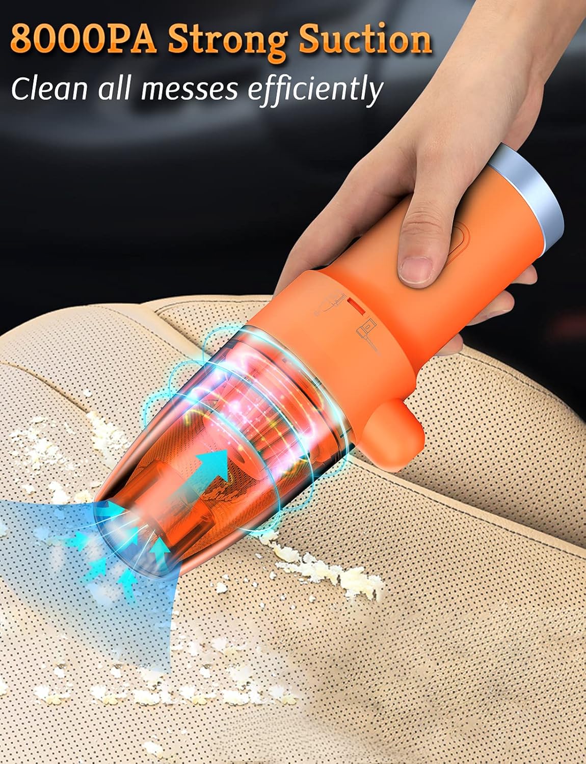 Orange 60000 RPM 2-in-1 Compressed Air Duster & Vacuum P8750