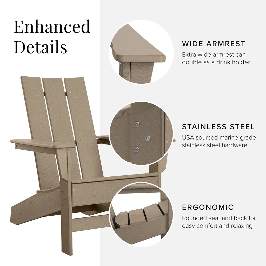 Set of 4 Oversized All-Weather Adirondack Chairs Z4031