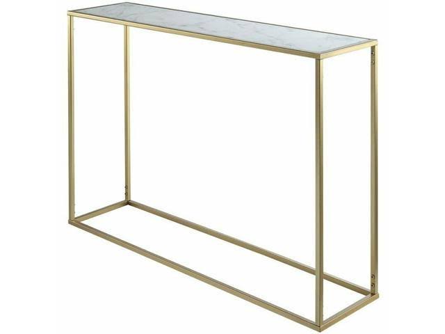 Gold Faux Marble Top Console Table J674242