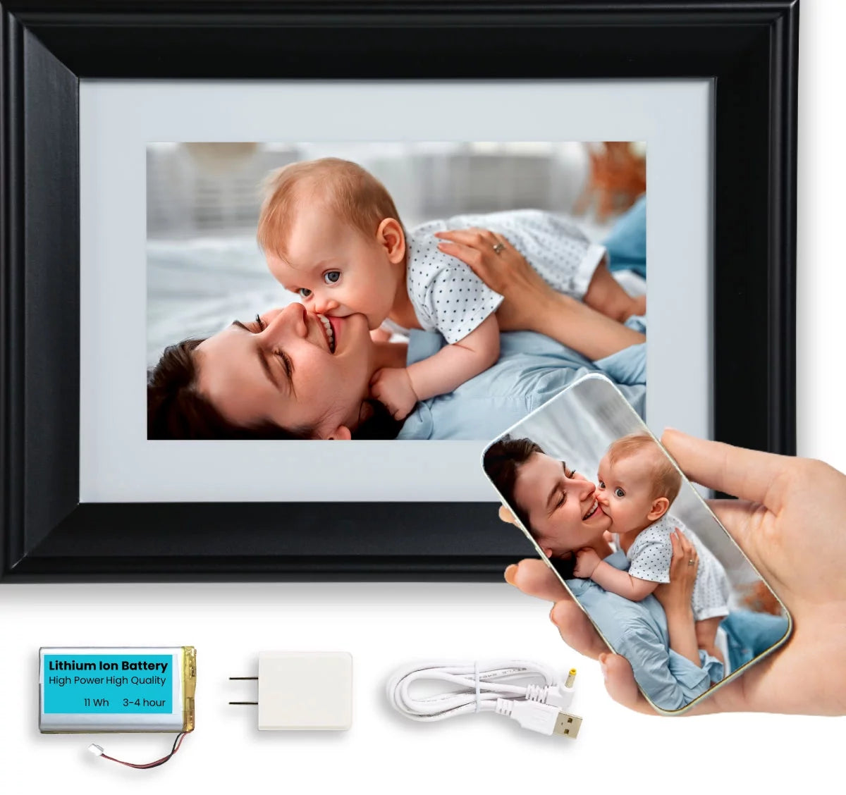 10in WiFi Digital Photo Frame with Battery 32GB Black G5952