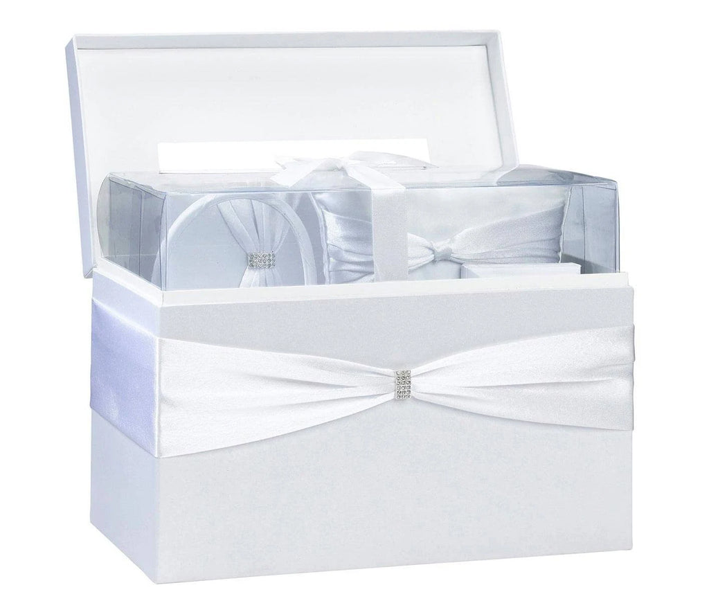 White Sash Wedding Accessories Set B25636