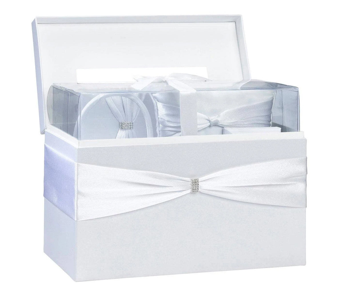 White Sash Wedding Accessories Set B25636