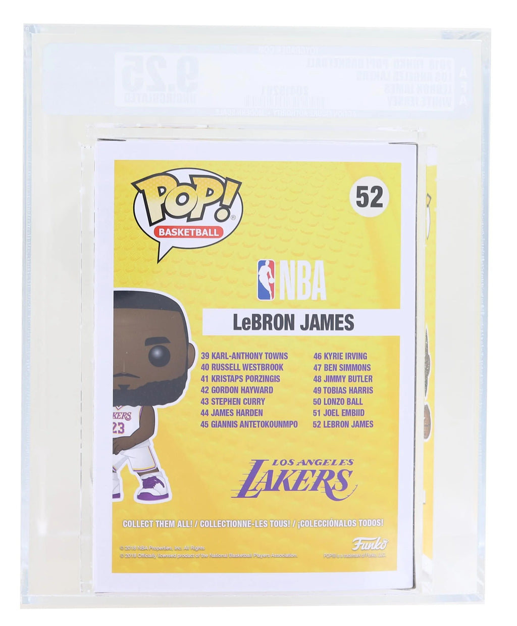 LA Lakers NBA Funko POP Vinyl Figure Lebron James White Jersey K599
