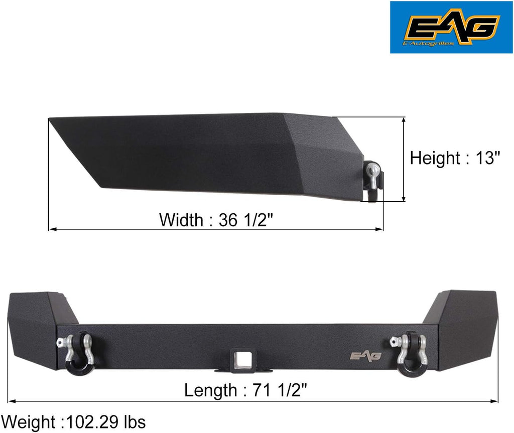 Assembled Rear Bumper with 2" Hitch Receiver V7079