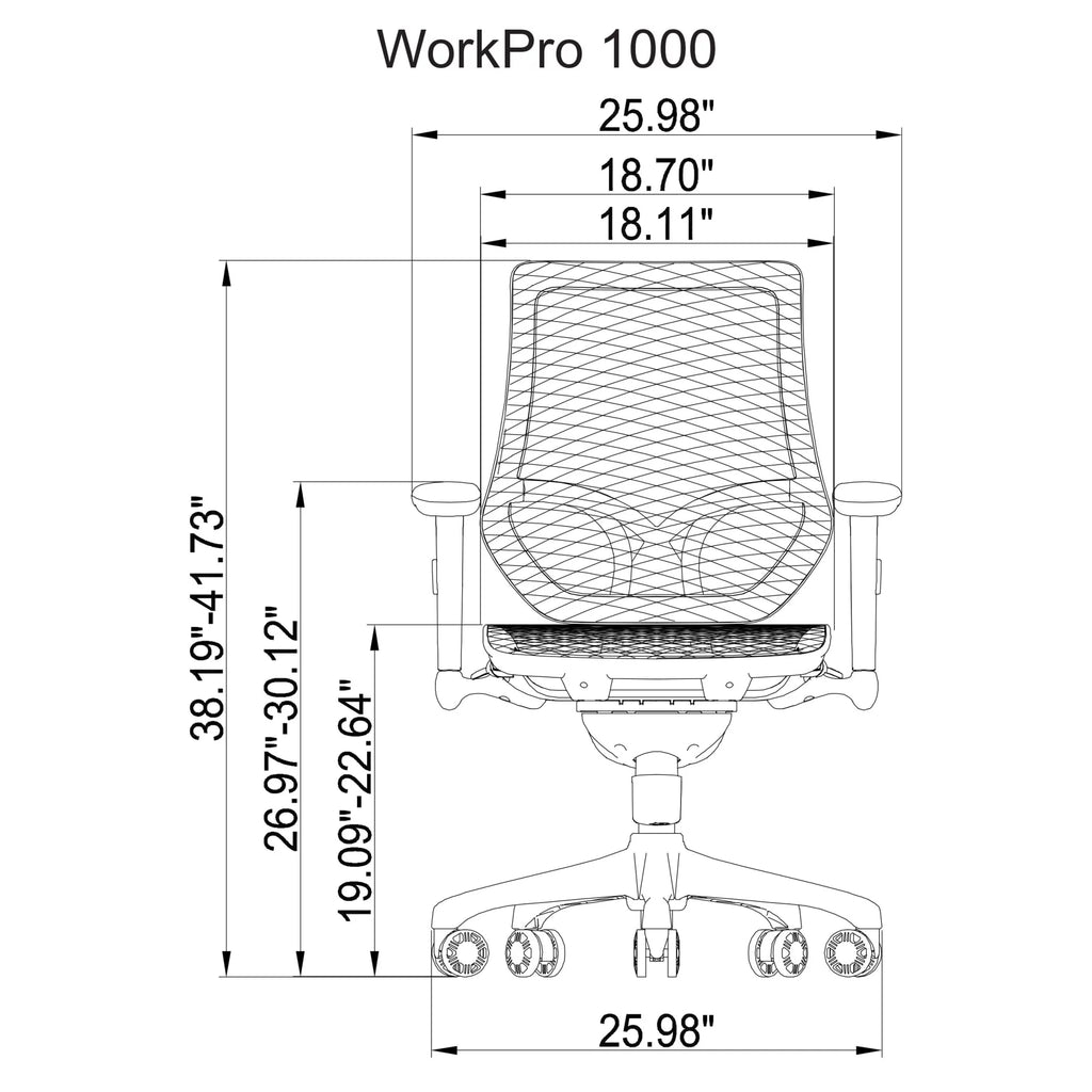 Black Ergonomic Mesh Mid-Back Task Chair C1435