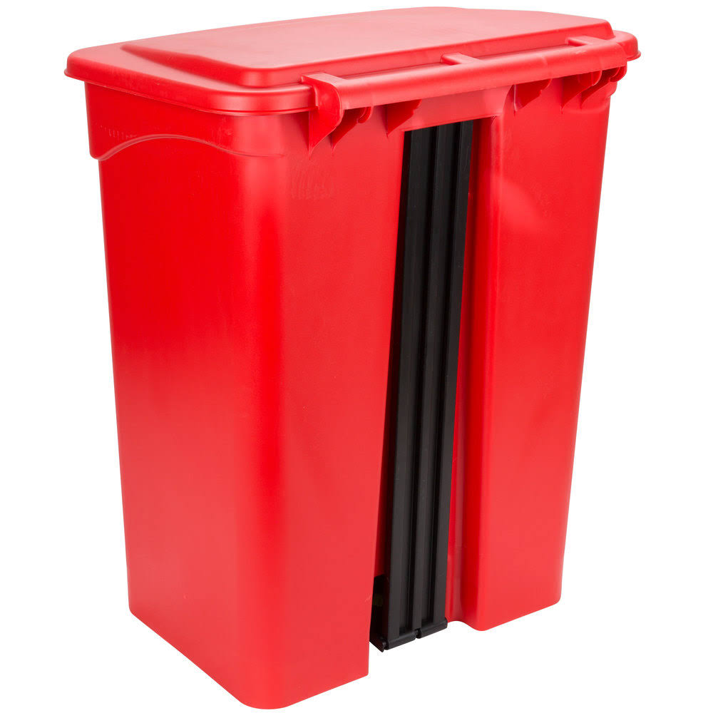 18 Gallon Red Step on Trash Can W821428