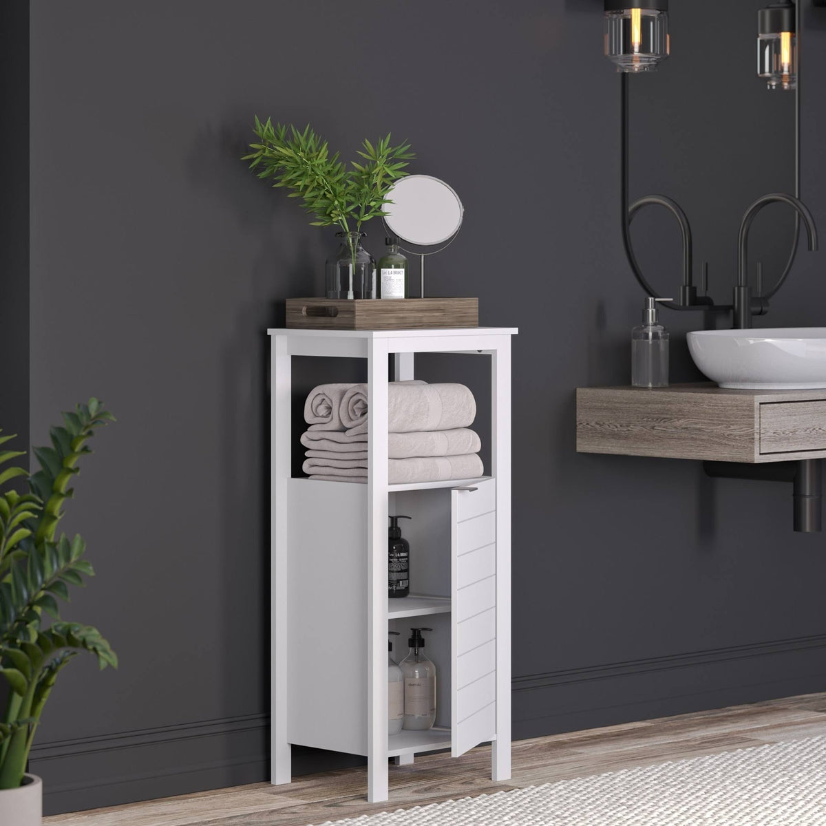 Gray Single Door Floor Cabinet V82677