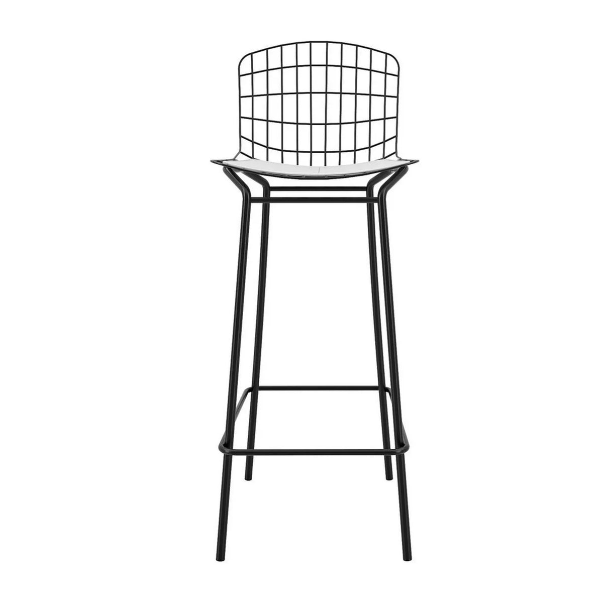 Black and White Barstool, Set of 3 with Seat Cushion I64971