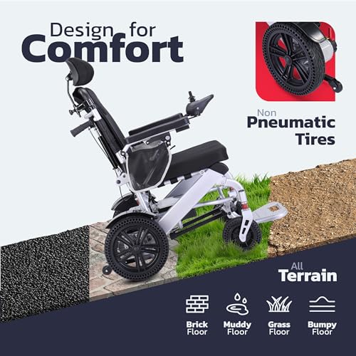 Reclining Foldable Electric Wheelchair with Dual 12AH Lithium Batteries O911