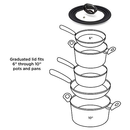 Black Tempered Glass Universal Lid for Cookware I65273