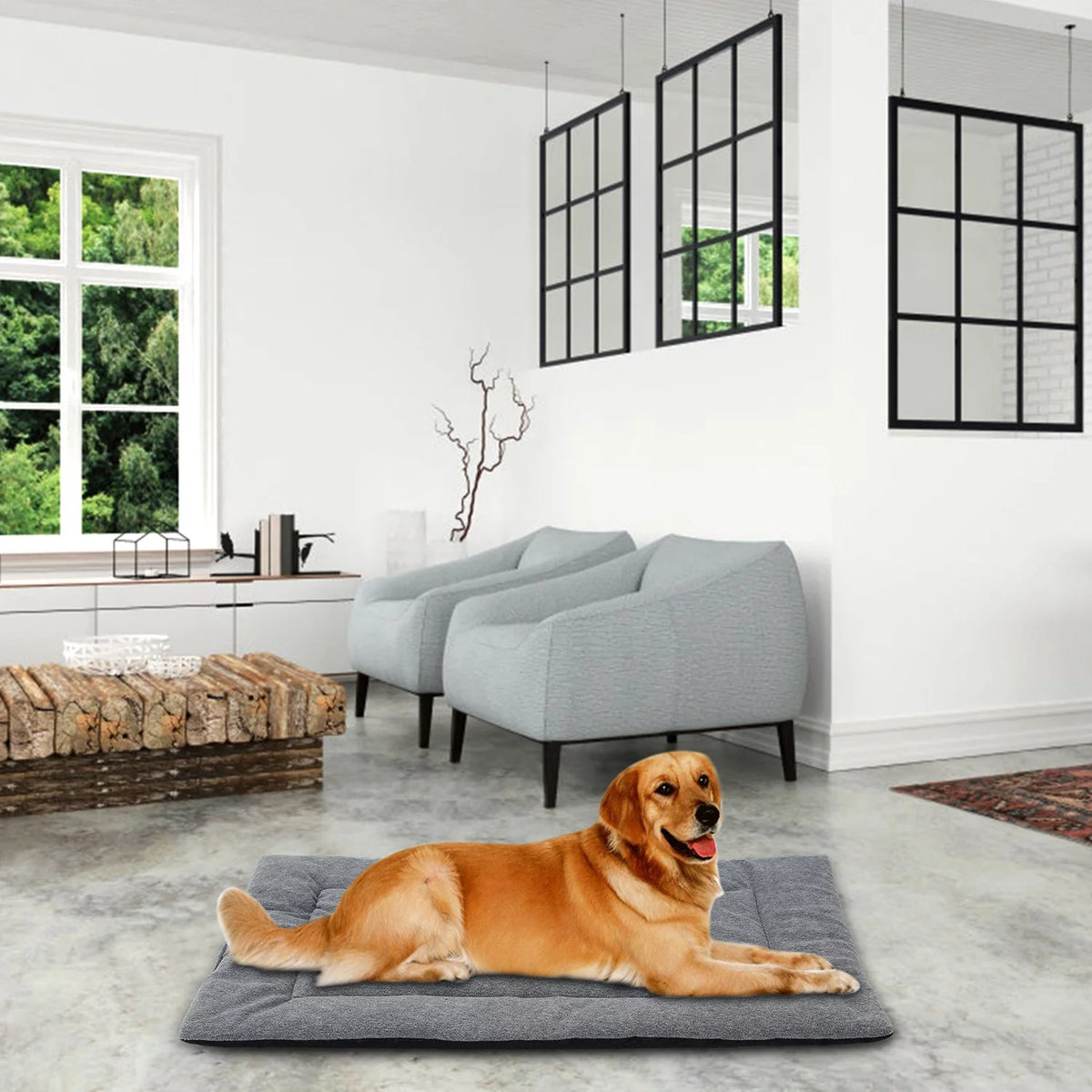 Fleece Dog Bed Mat Reversible Water Resistant Cushion Pad W293