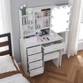 White Makeup Vanity Table with Mirror and Lights B240