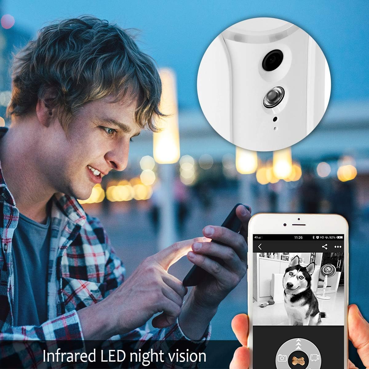 Dog Camera Treat Dispenser with Two-Way Audio and Night Vision V43221