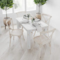 46" X 30" Rectangular Antique Rustic White Solid Pine Dining Table U92104