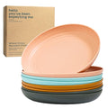 Deep Wheat Straw Dinner Plates Set of 8, Pastel 9" W2588