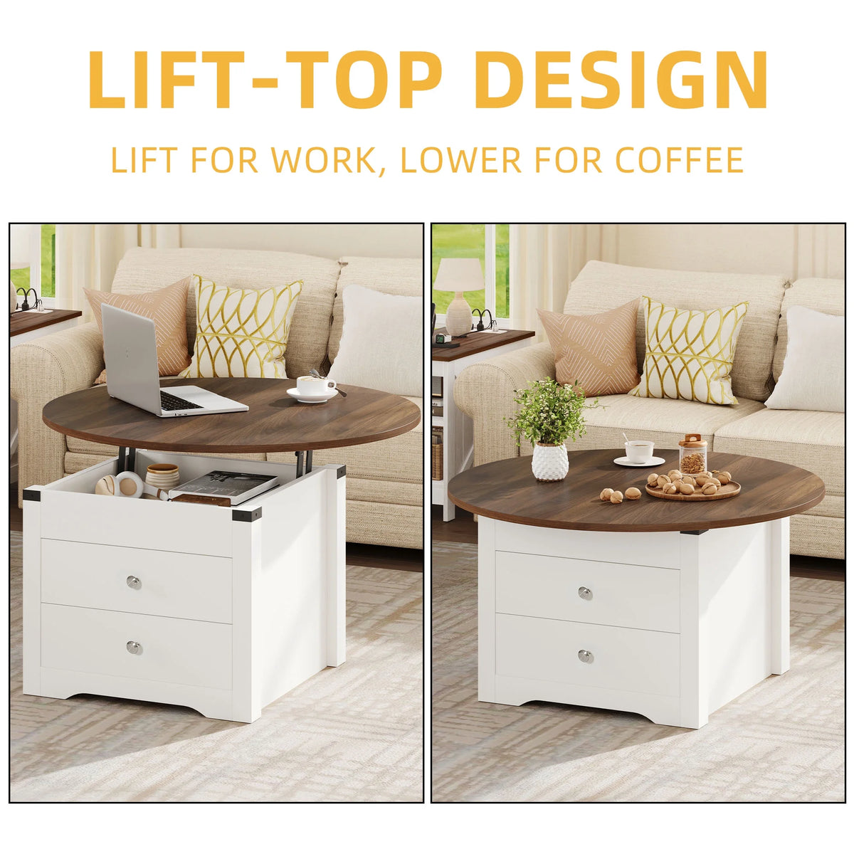 Lift Top Coffee Table with Storage D7034