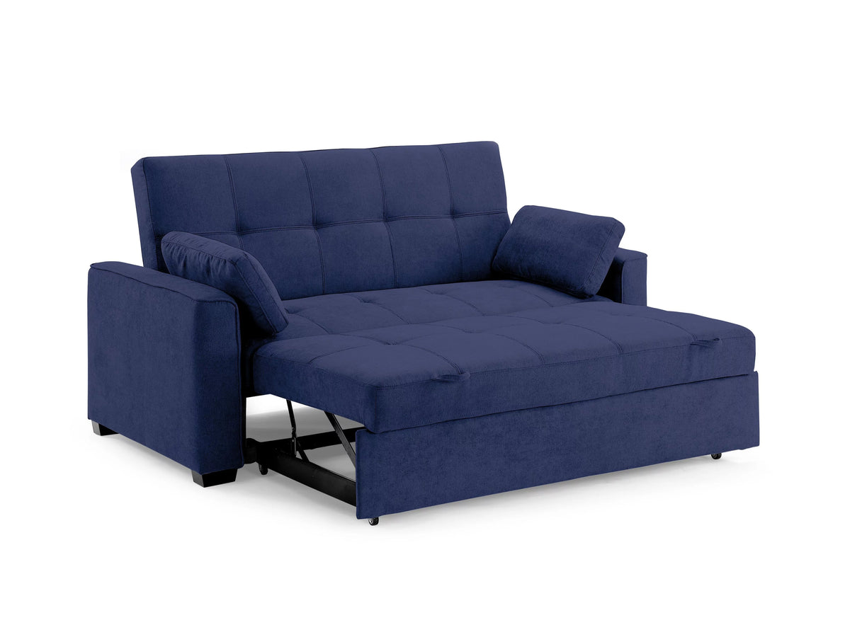 Navy Chenille Queen Size Sleeper Sofa Z7441