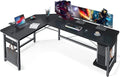 66" L Shaped Black Gaming Desk R55118