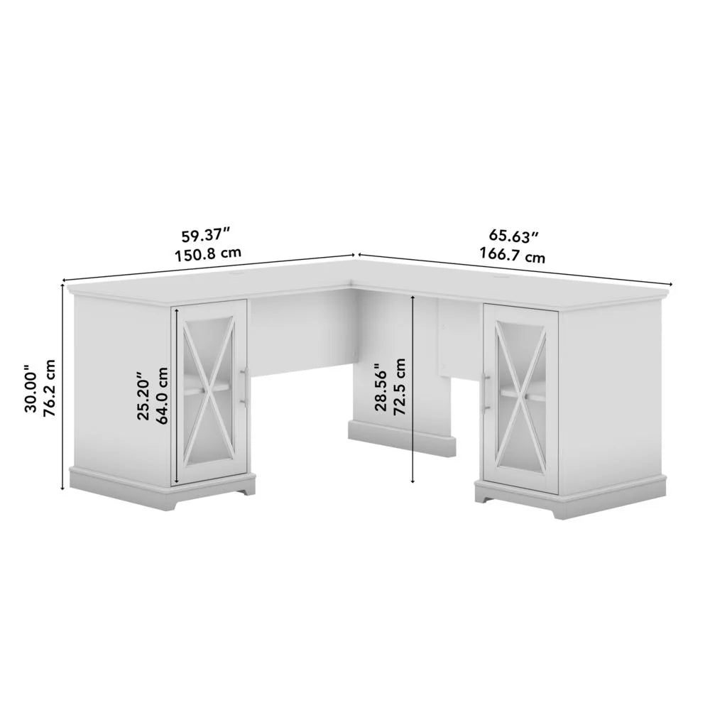 Linen White Oak L-Shaped Desk R732956
